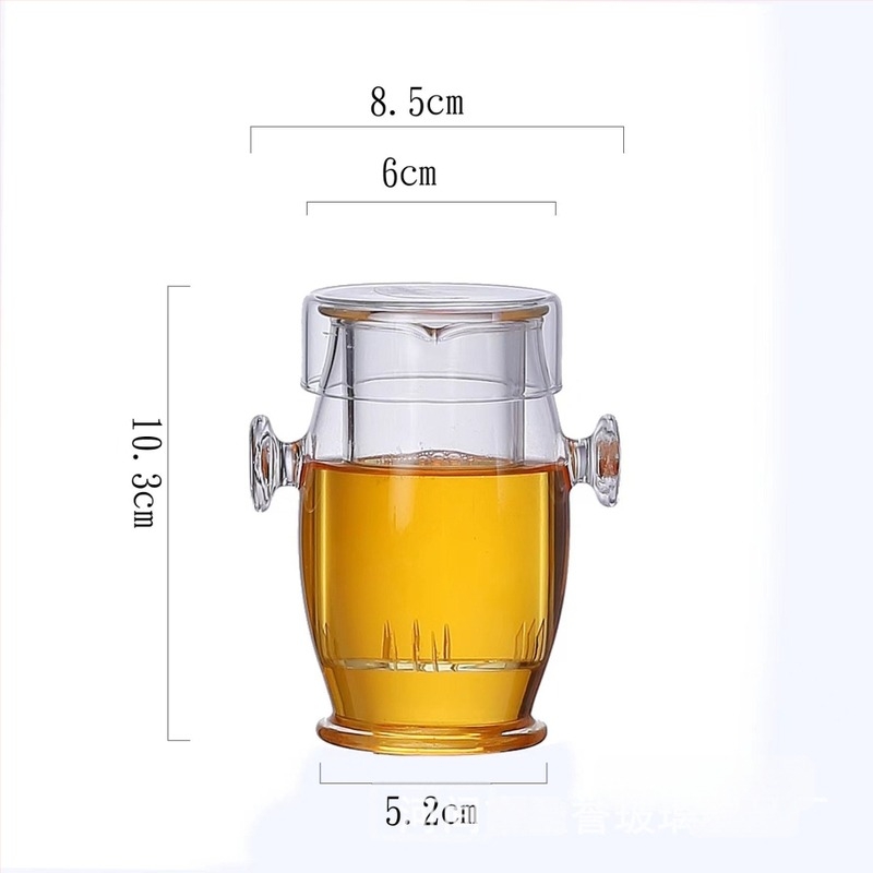 Set de ceai din sticlă rezistentă la temperaturi, ceainic și cești cu motiv pinguin, infuzor pentru flori și plante aromatice
