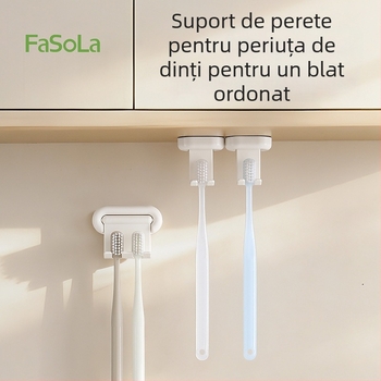 FaSoLa suport pentru periute de dinți, rabatabil, montaj pe perete fără găuri, spațiu de depozitare în baie sub dulapul cu oglindă