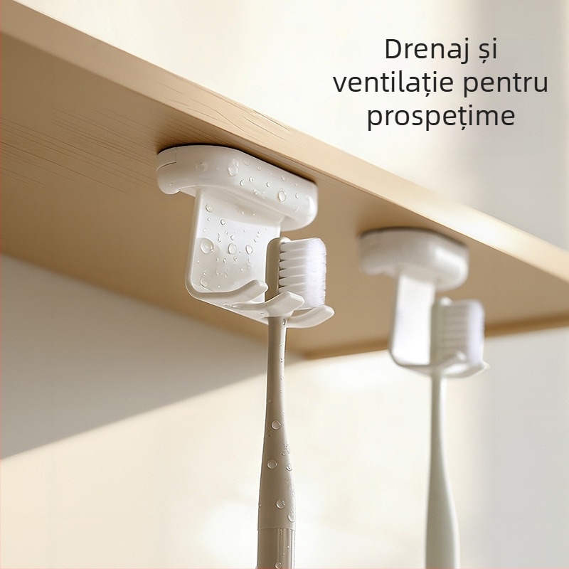 FaSoLa suport pentru periute de dinți, rabatabil, montaj pe perete fără găuri, spațiu de depozitare în baie sub dulapul cu oglindă