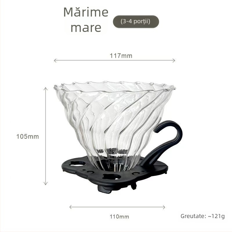 Set V60 din sticlă borosilicată rezistentă la căldură, cu suport și recipient de servire din sticlă