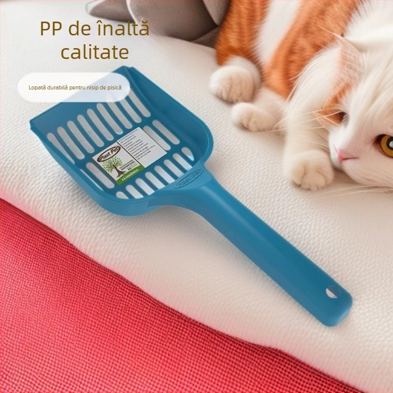 Lopată pentru nisip de pisică, plastic durabil, ușor de curățat
