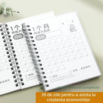 Jurnal de buzunar A6: Provocare de economisire, Plan de economisire și Jurnal zilnic de cheltuieli pentru copii