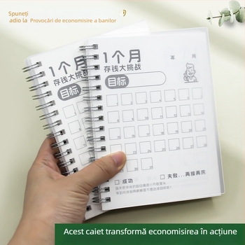 Jurnal de buzunar A6: Provocare de economisire, Plan de economisire și Jurnal zilnic de cheltuieli pentru copii