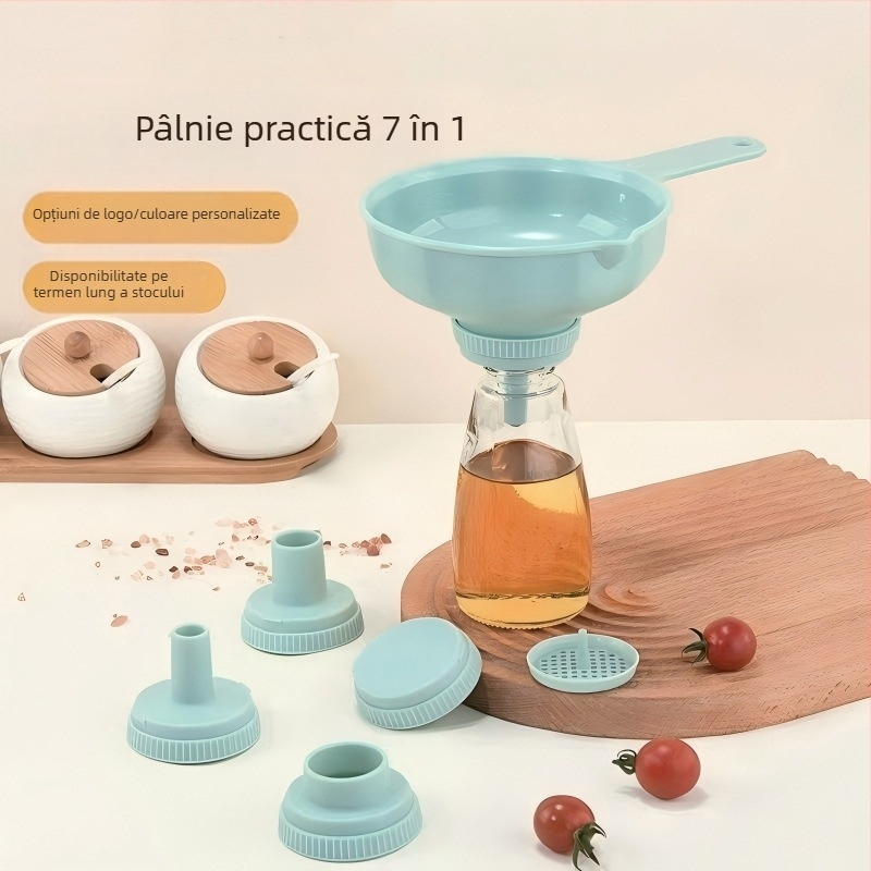 Funnel de bucătărie multifuncțional pentru uz casnic, mâner lung, din plastic alimentar, dispenser pentru ulei, vin și alte lichide