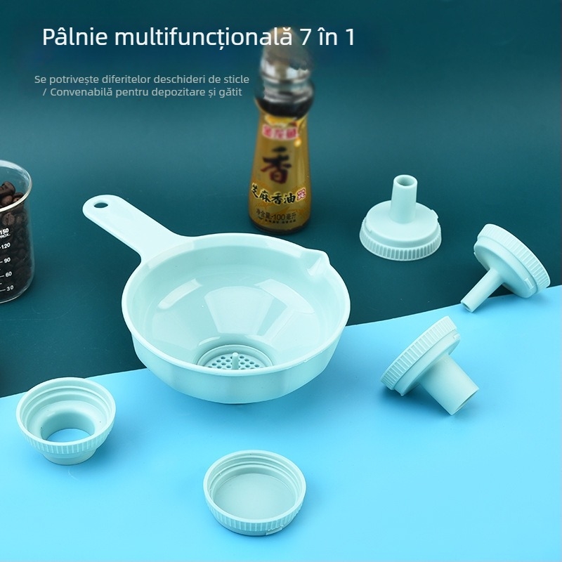 Funnel de bucătărie multifuncțional pentru uz casnic, mâner lung, din plastic alimentar, dispenser pentru ulei, vin și alte lichide
