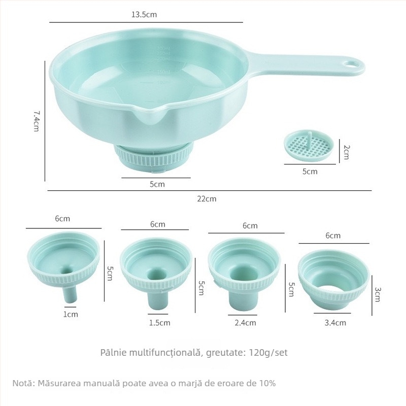 Funnel de bucătărie multifuncțional pentru uz casnic, mâner lung, din plastic alimentar, dispenser pentru ulei, vin și alte lichide
