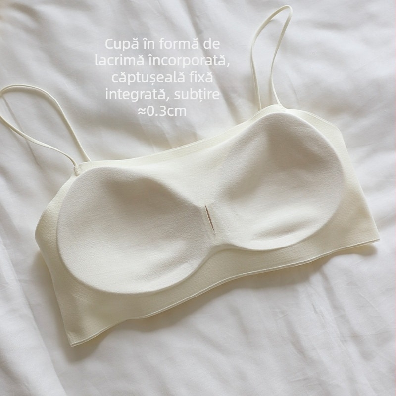 Sutien dintr-o bucată, fără cusături, pentru femei, cu spate frumos, model subțire de vară, susținere pentru bust mic, sutien invizibil
