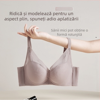 Sutien din mătase fără arcuri pentru sâni mici, cu susținere și modelare a sânilor pe zonele laterale