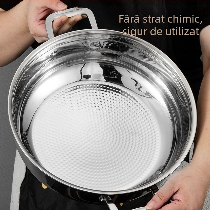 Oală de fondue chinezesc din oțel inoxidabil, gros, pentru uz casnic, oală de supă, compatibilă cu aragaz și plită cu inducție, antiaderentă, pentru shabu-shabu