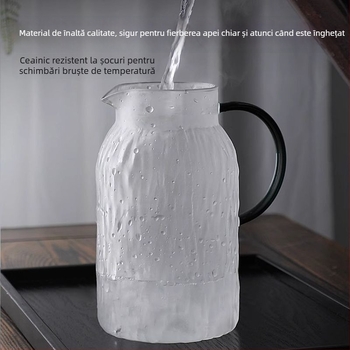 Ceainic din sticlă borosilicată rezistentă la temperaturi înalte, pentru uz casnic, potrivit pentru foc deschis, cu capacitate mare pentru infuzarea ceaiului și apă rece