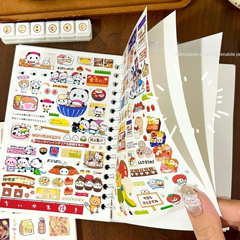 Jurnal premium cu temă culinară cu pisicuță, etichete de colaj, album DIY de stocare, carnet spiral în stil Instagram bucătar