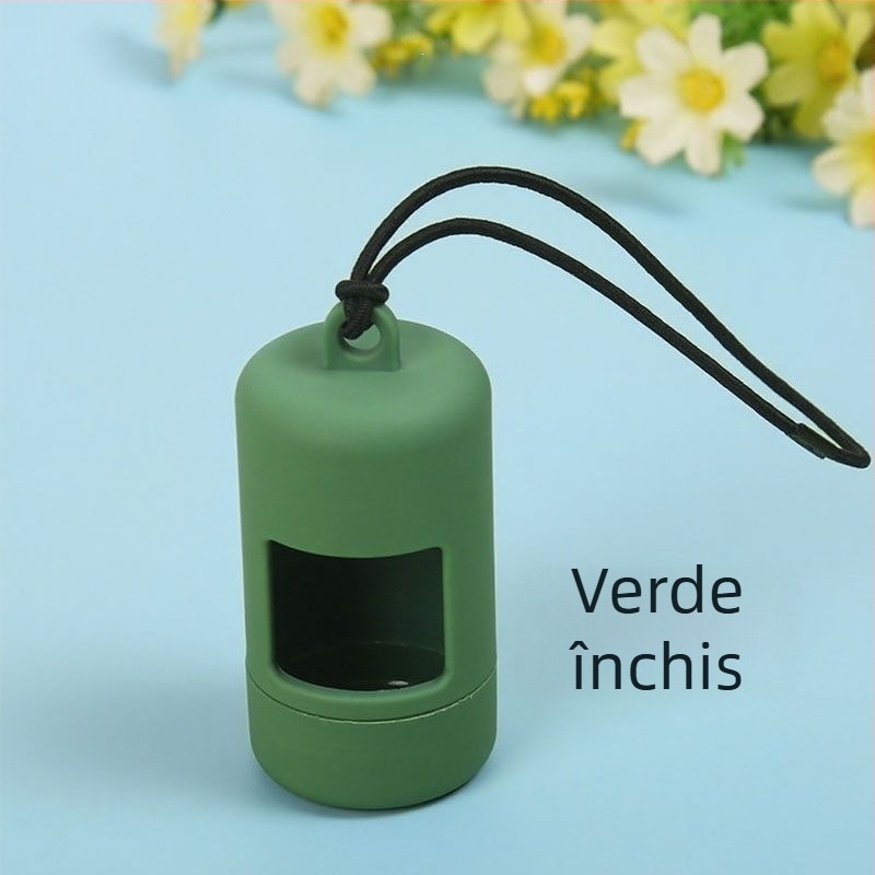Scooper portabil pentru fecale de câini, compact și multifuncțional, cu opțiuni de culoare pentru plimbări.