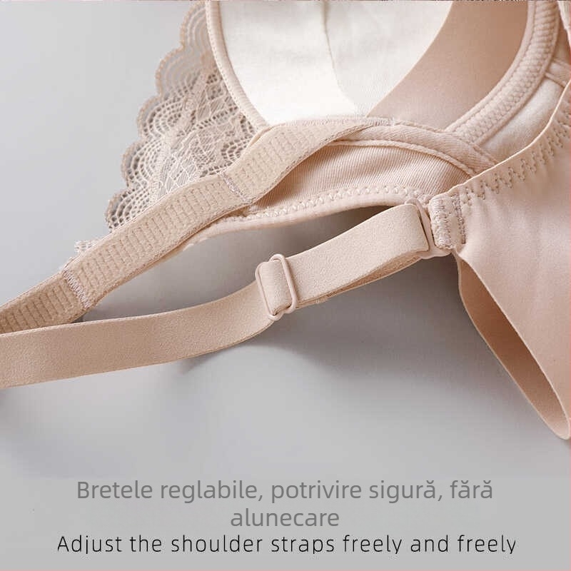 Sutien din mătase Mulberry 6A, dantelă cloud, cupe interioare din 100% mătase, prietenos cu pielea și respirabil
