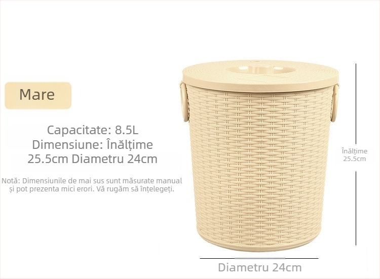 Tavă de ceai cu drenaj, din rătan artificial, găleată rotundă pentru resturi de ceai, recipient de stocare cu filtru pentru seturi Kung Fu ceai, dinPlastic