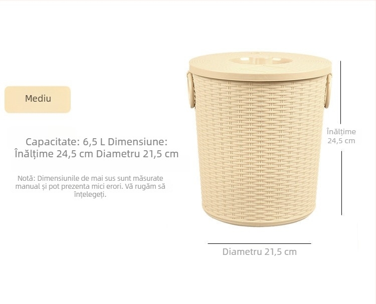 Tavă de ceai cu drenaj, din rătan artificial, găleată rotundă pentru resturi de ceai, recipient de stocare cu filtru pentru seturi Kung Fu ceai, dinPlastic