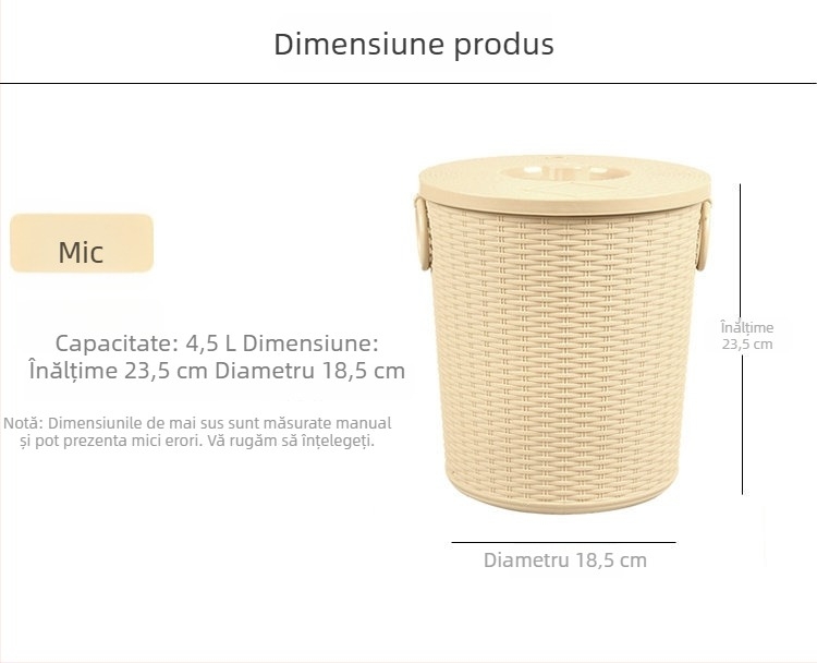 Tavă de ceai cu drenaj, din rătan artificial, găleată rotundă pentru resturi de ceai, recipient de stocare cu filtru pentru seturi Kung Fu ceai, dinPlastic