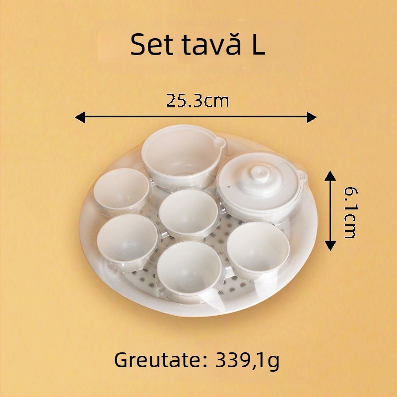 Set de ceai din coajă de orez, masă de ceai și tavă pentru cești, design luxos și modern, mică masă de ceai pentru uz casnic
