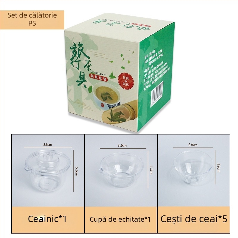 Set de ceai din coajă de orez, masă de ceai și tavă pentru cești, design luxos și modern, mică masă de ceai pentru uz casnic