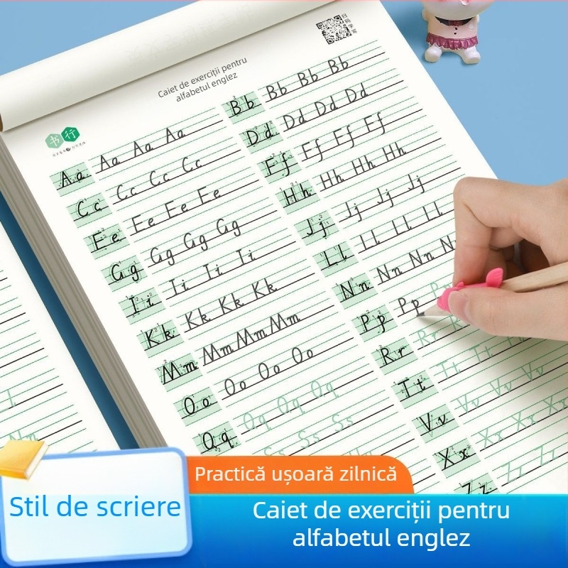 Carte de practică pentru scrierea celor 26 de litere engleze, în stil Hengshui