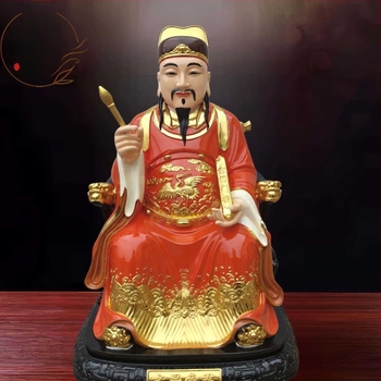 Statuie a lui Wenchang Dijun, zeu împărat pentru închinare în templu, din rășină și fibră de sticlă, decor pentru casă