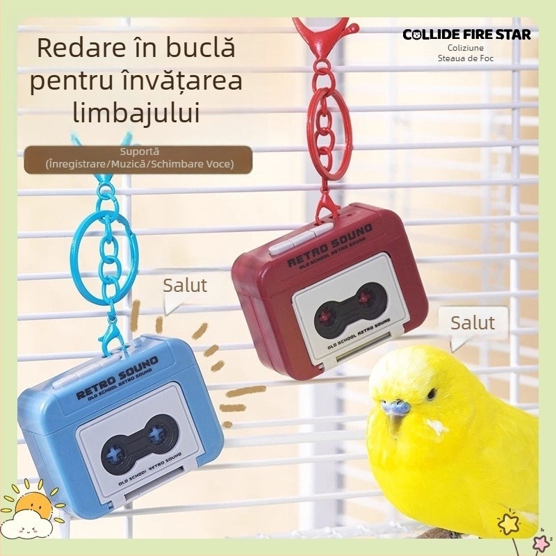 Dispozitiv de învățare a vorbirii pentru papagal, înregistrare repetitivă, pentru alte păsări