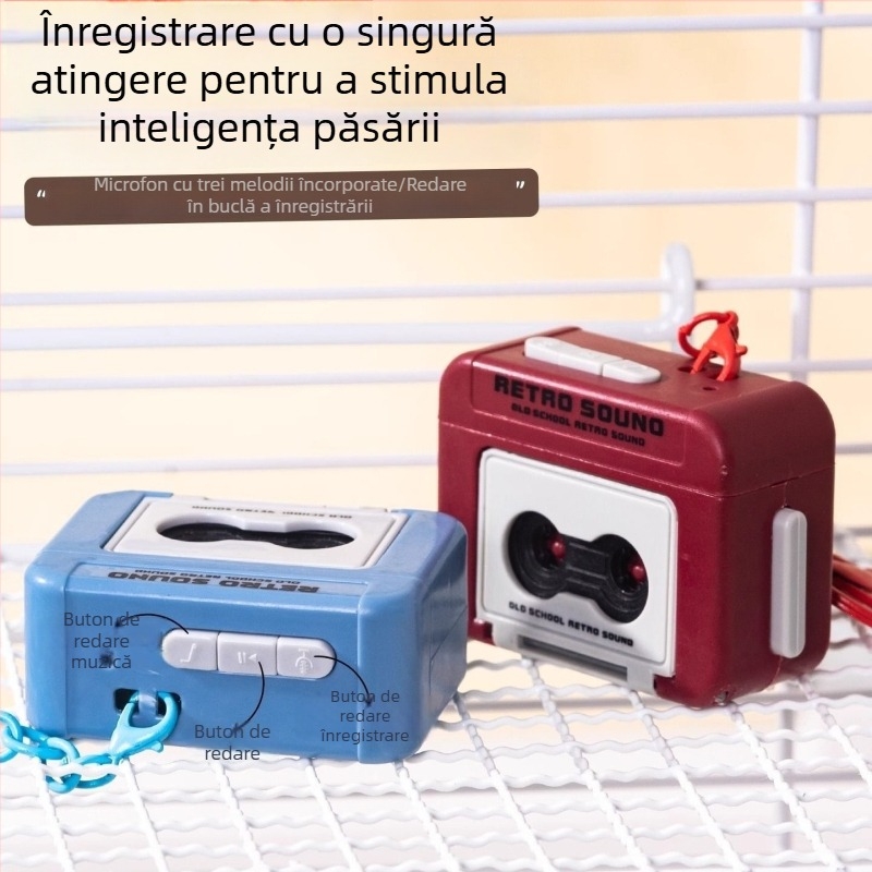 Dispozitiv de învățare a vorbirii pentru papagal, înregistrare repetitivă, pentru alte păsări