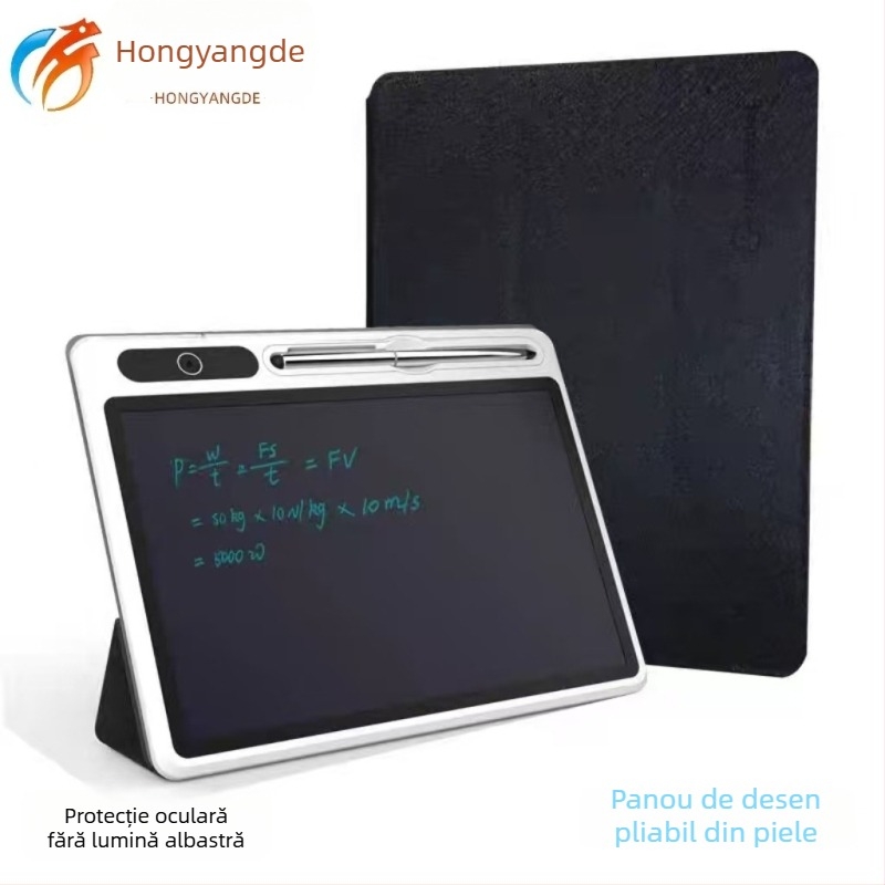 Tableta electronică pentru scris cu husă din piele pliabilă — caiet de afaceri și mini tablă