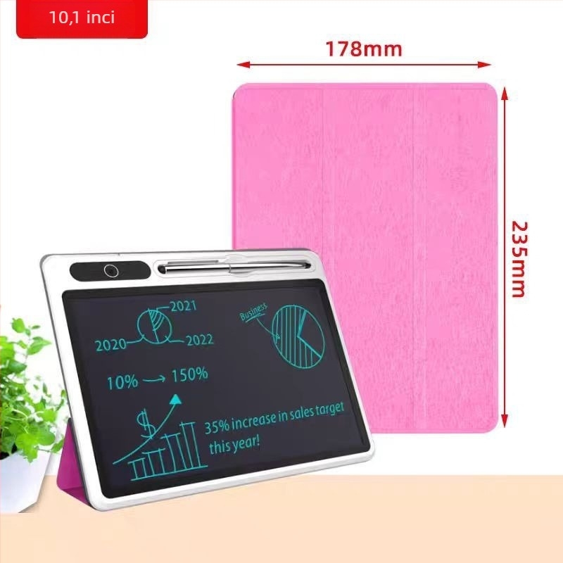 Tableta electronică pentru scris cu husă din piele pliabilă — caiet de afaceri și mini tablă