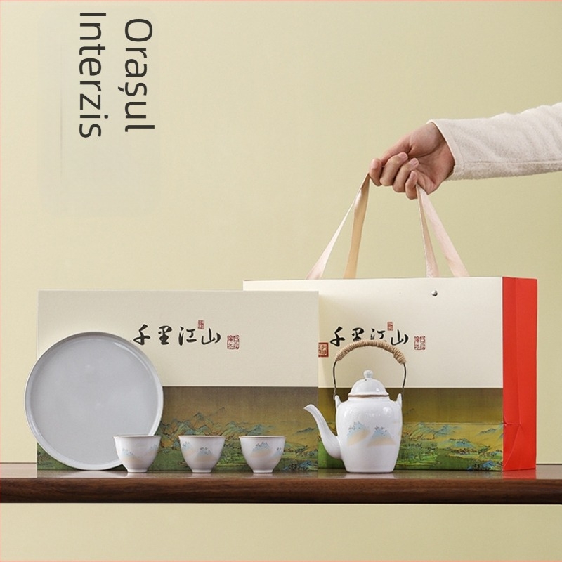 Set de ceai Kung Fu inspirat de Orașul Interzis, set complet din ceramică, cadou de lux pentru lideri și persoane în vârstă