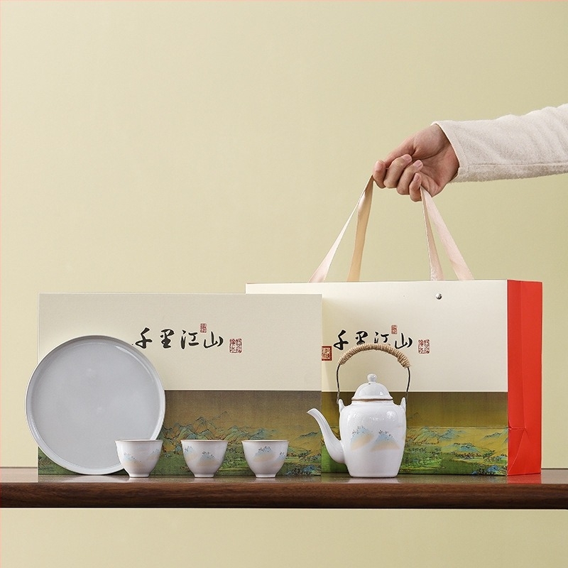 Set de ceai Kung Fu inspirat de Orașul Interzis, set complet din ceramică, cadou de lux pentru lideri și persoane în vârstă