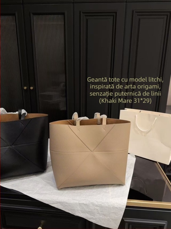 Geantă tote din piele naturală pentru femei, stil navetă, geantă casual crossbody, bucket bag cu patchwork geometric