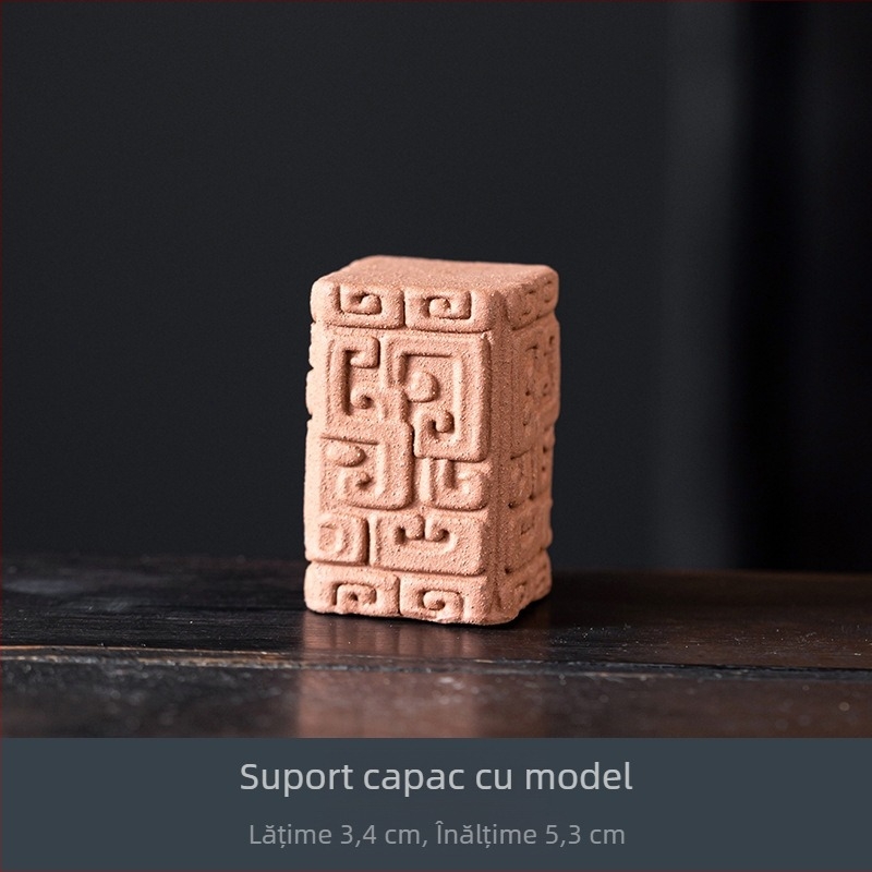 Suport pentru capacul ceainicului - ceramică retro, lut mov, accesorii pentru ceremonia ceaiului
