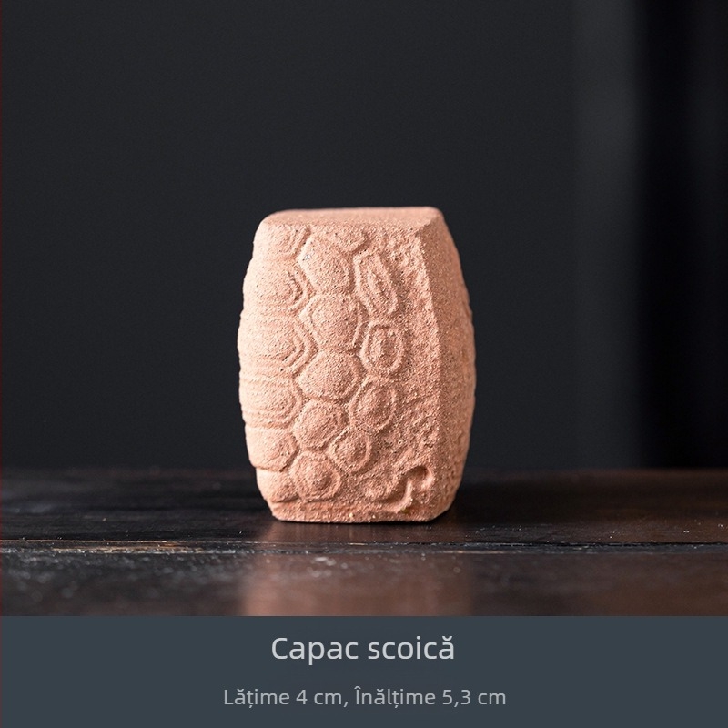Suport pentru capacul ceainicului - ceramică retro, lut mov, accesorii pentru ceremonia ceaiului