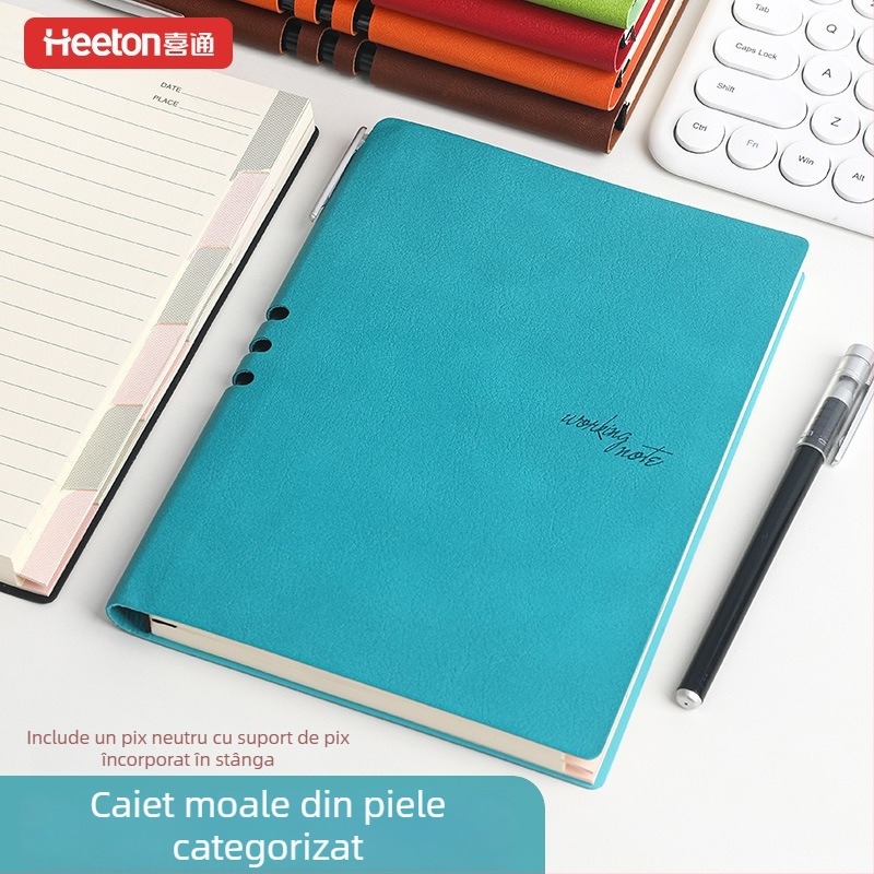 Xitong 923 Caiet de afaceri cu secțiuni color codificate, notițe pentru întâlniri, papetărie de birou, stil simplu și proaspăt
