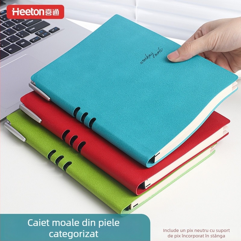 Xitong 923 Caiet de afaceri cu secțiuni color codificate, notițe pentru întâlniri, papetărie de birou, stil simplu și proaspăt