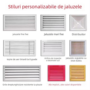 Extensie a gurii de aer pentru climatizare centrală, grilă liniară cu lame, încastrată, design minimalist, retur de aer ABS