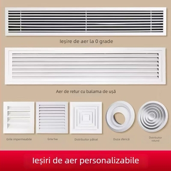 Extensie a gurii de aer pentru climatizare centrală, grilă liniară cu lame, încastrată, design minimalist, retur de aer ABS