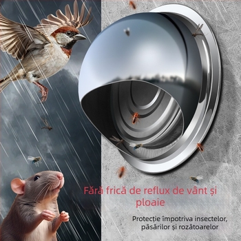 Capac ventilație exterior din oțel inoxidabil 304, protecție împotriva vântului, supapă de retur, capac de ploaie, tip deschis