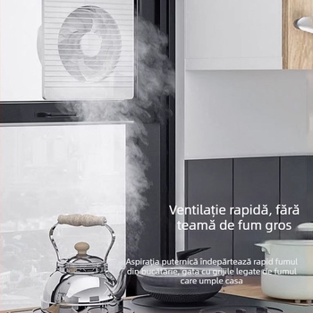 Ventilator de evacuare pe perete pentru baie și bucătărie, rotund, puternic, funcționare silențioasă