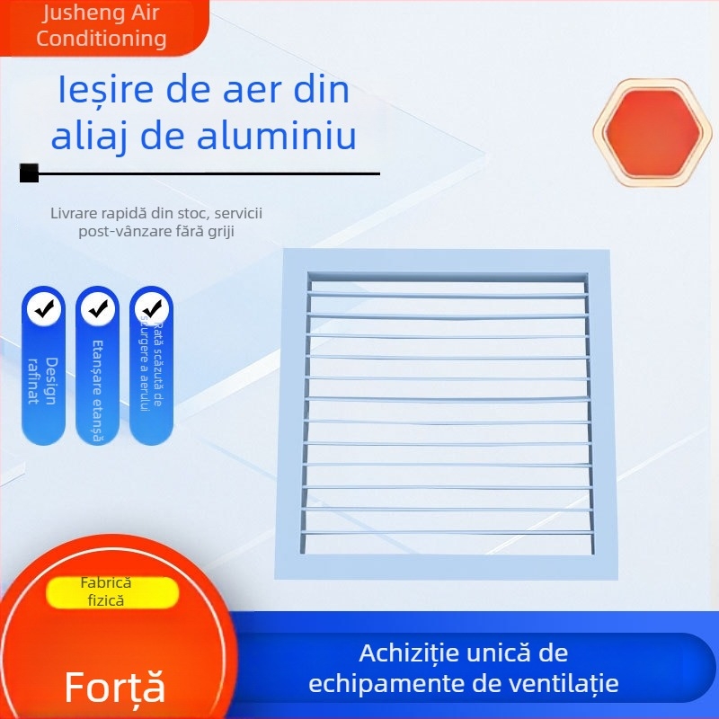 Gură de ventilație ABS pătrată pentru atelier, evacuare și retur de aer, cu strat simplu sau dublu, protecție la ploaie, pentru climatizare centrală