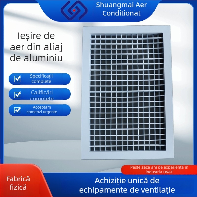 Ventilație cu lamele din aliaj de aluminiu, simplă și dublă, pentru climatizare centrală și ventilație industrială, montaj în tavan, fabricație la comandă