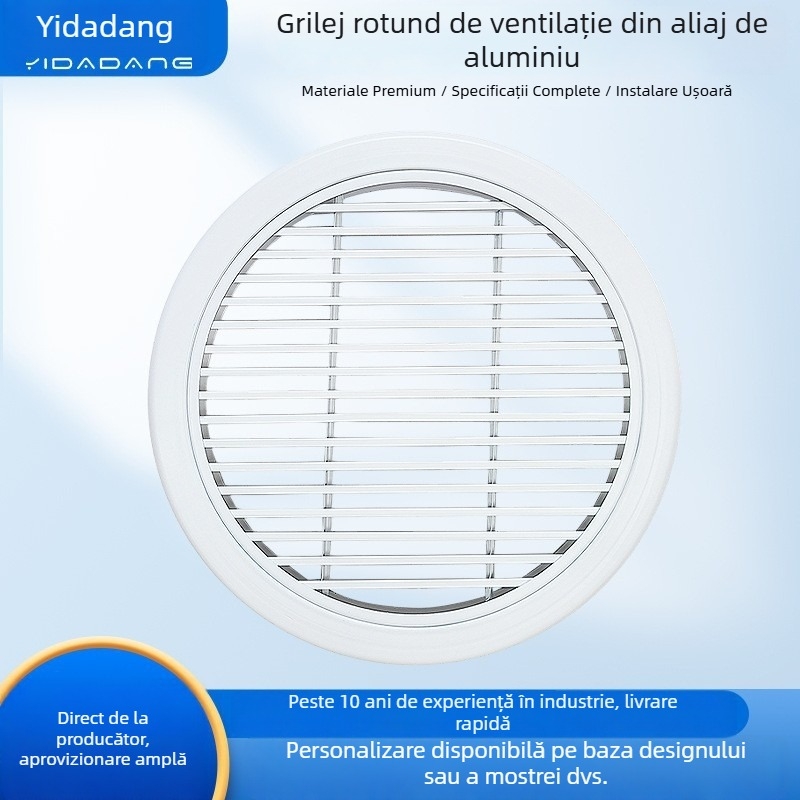 Lamă de ventilație din aliaj de aluminiu/ABS, ușă grilă cu strat simplu și strat dublu, balama, ieșire aer și aer de retur