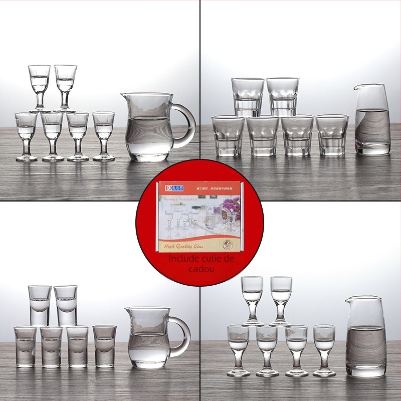 Set cadou de pahare din sticlă pentru băuturi spirtoase — pahare înalte, cu formă de glonț