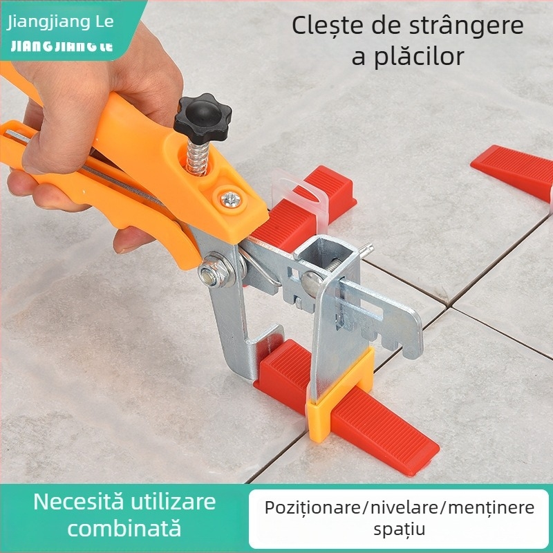 Instrument de nivelare a plăcilor cu cleme de prindere, poziționare precisă – economie de efort