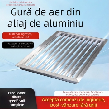 Grilă de aer din aliaj de aluminiu, reglabilă, cu strat simplu sau dublu pentru aerul de retur, Sistem de aer proaspăt, grilă de ventilație cu lame, evacuare rezistentă la ploaie