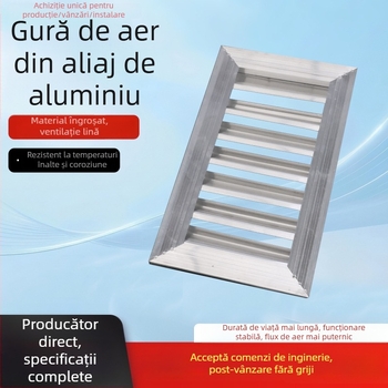 Grilă de aer din aliaj de aluminiu, reglabilă, cu strat simplu sau dublu pentru aerul de retur, Sistem de aer proaspăt, grilă de ventilație cu lame, evacuare rezistentă la ploaie