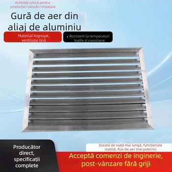 Grilă de aer din aliaj de aluminiu, reglabilă, cu strat simplu sau dublu pentru aerul de retur, Sistem de aer proaspăt, grilă de ventilație cu lame, evacuare rezistentă la ploaie