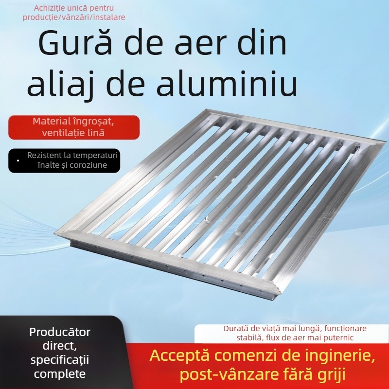 Grilă de aer din aliaj de aluminiu, reglabilă, cu strat simplu sau dublu pentru aerul de retur, Sistem de aer proaspăt, grilă de ventilație cu lame, evacuare rezistentă la ploaie