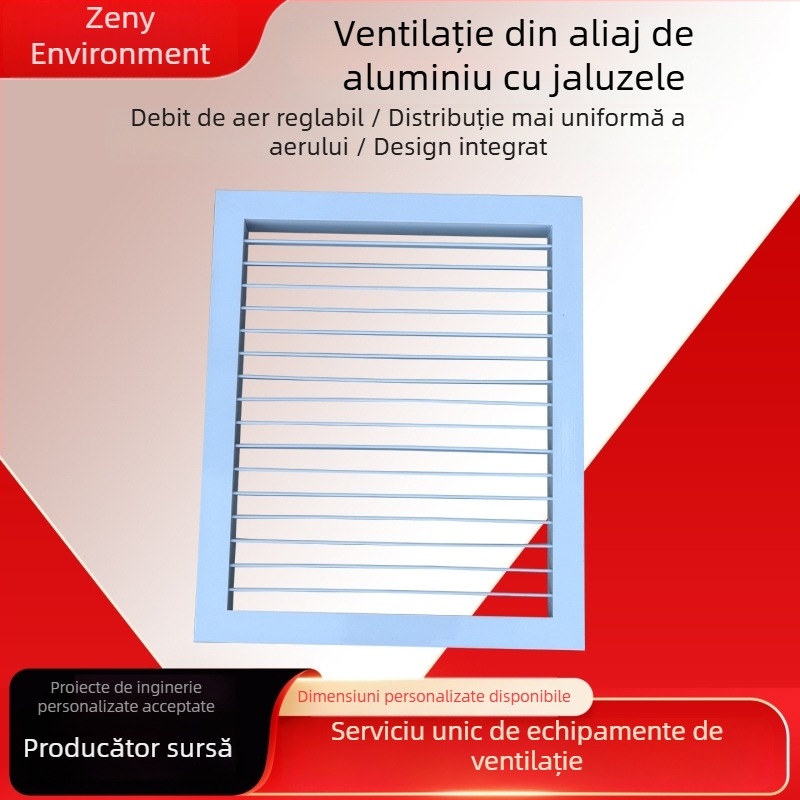 Ventil pentru climatizare centrală din aliaj de aluminiu, grilă externă dublu strat respirabilă, impermeabilă la ploaie și rezistentă la coroziune