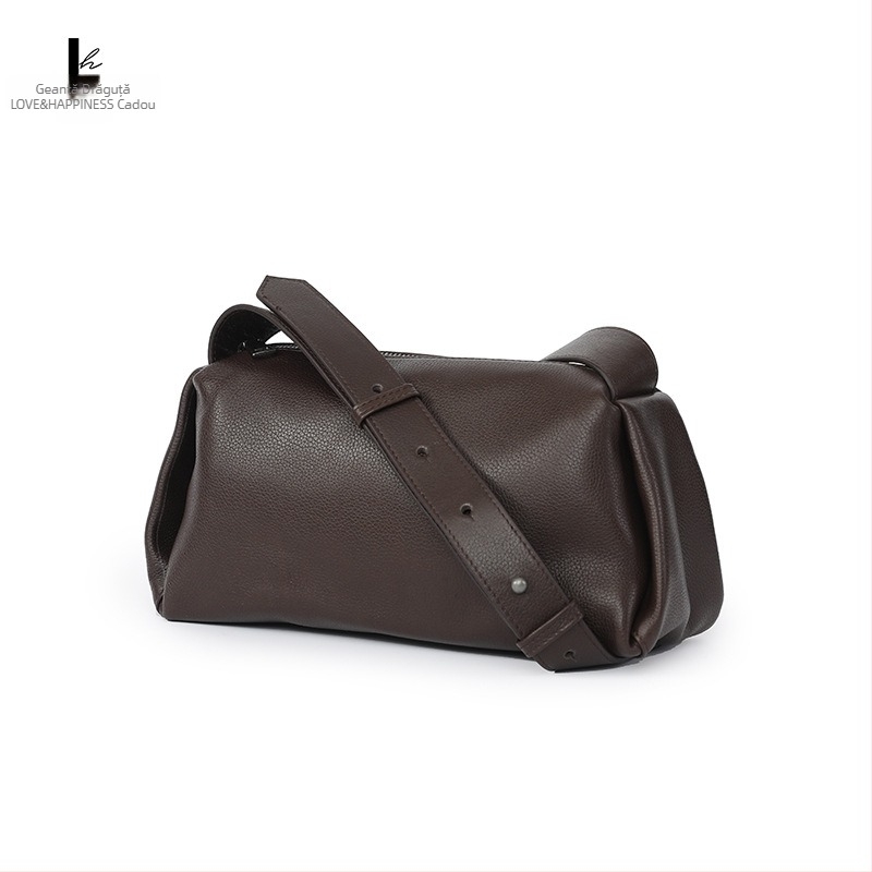 Cute Lucky Bag geantă de umăr pentru femei, piele de vită de primă clasă, minimalistă, mică, formă de pernă, stil european-american